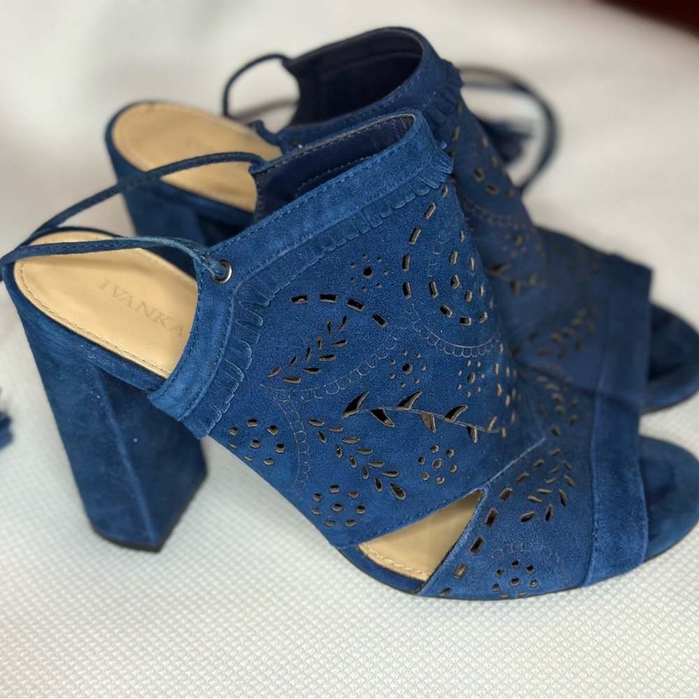 Ivanka Trump Karah Sandal, Dark Blue Suede